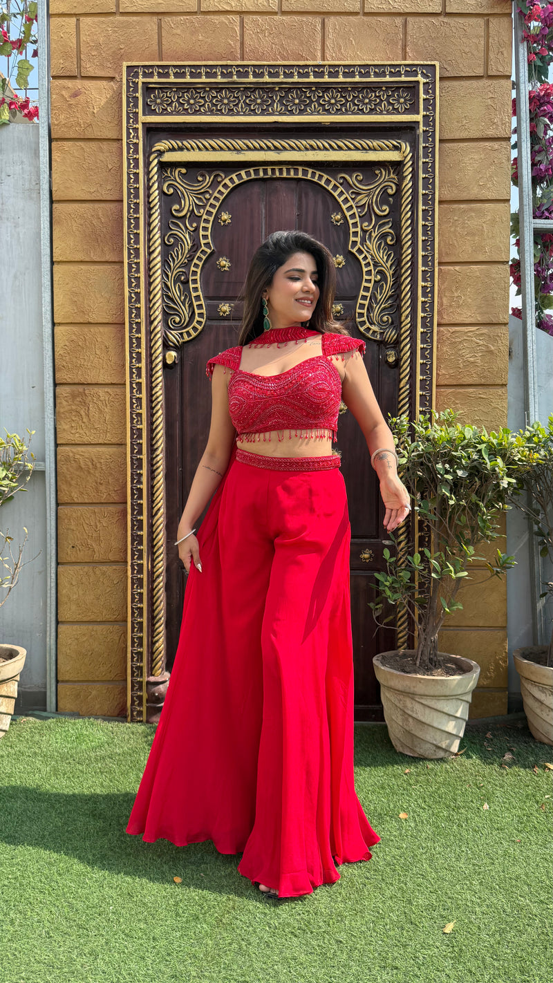 Indo-Western Handwork Blouse with Unique Sleeve Designs