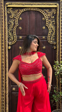 Indo-Western Handwork Blouse with Unique Sleeve Designs
