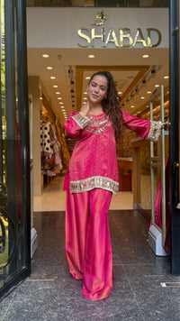 Premium Shimmer Tissue Mirror Work Co-Ord Set | Festive & Party Wear