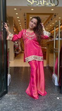 Premium Shimmer Tissue Mirror Work Co-Ord Set | Festive & Party Wear