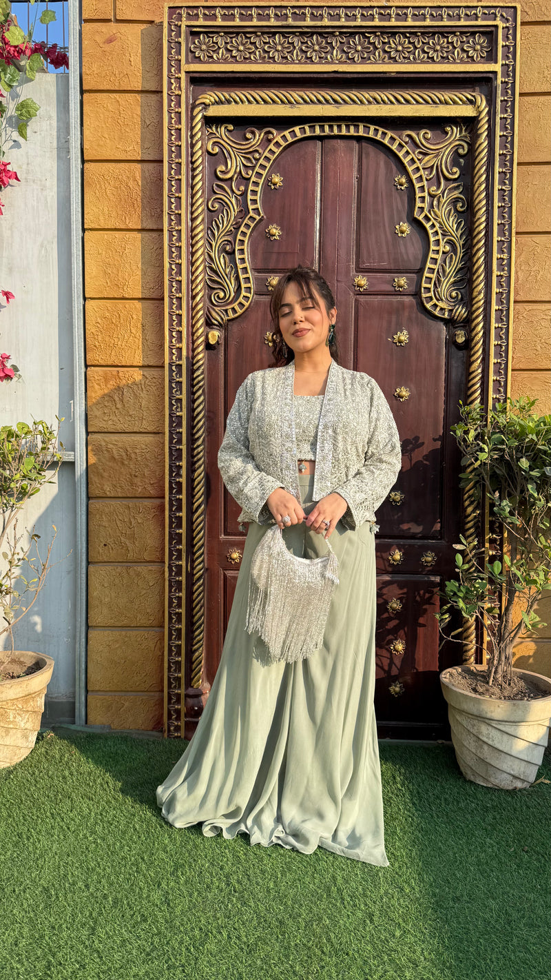 Elegant Indo-Western with Lakhnavi Embroidery