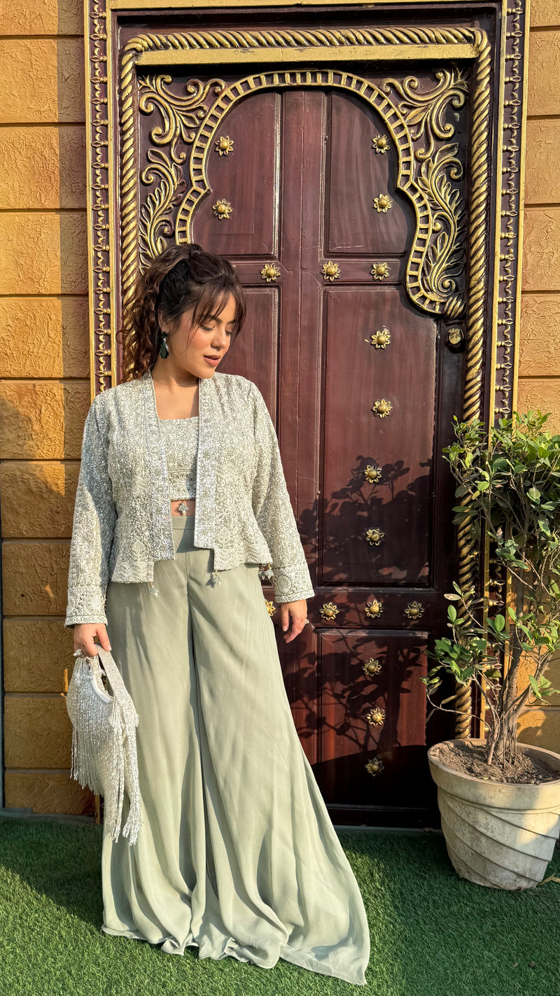 Elegant Indo-Western with Lakhnavi Embroidery