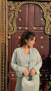 Elegant Indo-Western with Lakhnavi Embroidery