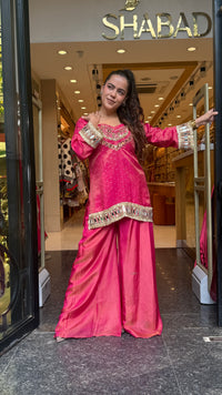 Premium Shimmer Tissue Mirror Work Co-Ord Set | Festive & Party Wear