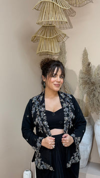 Luxury Indo-Western in Chinon Fabric with Handwork Pearls & Beads