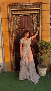 Exquisite Pearl Handwork Lehenga in Chinon Fabric