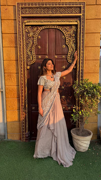 Exquisite Pearl Handwork Lehenga in Chinon Fabric