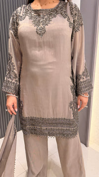 Handworked Shimmer Fabric Suit Set
