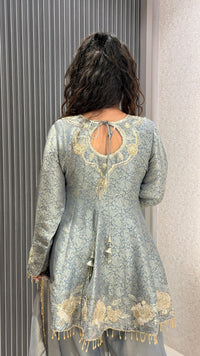 Banarasi Silk Suit Set with Gota Patti, Sequin & Dori Work