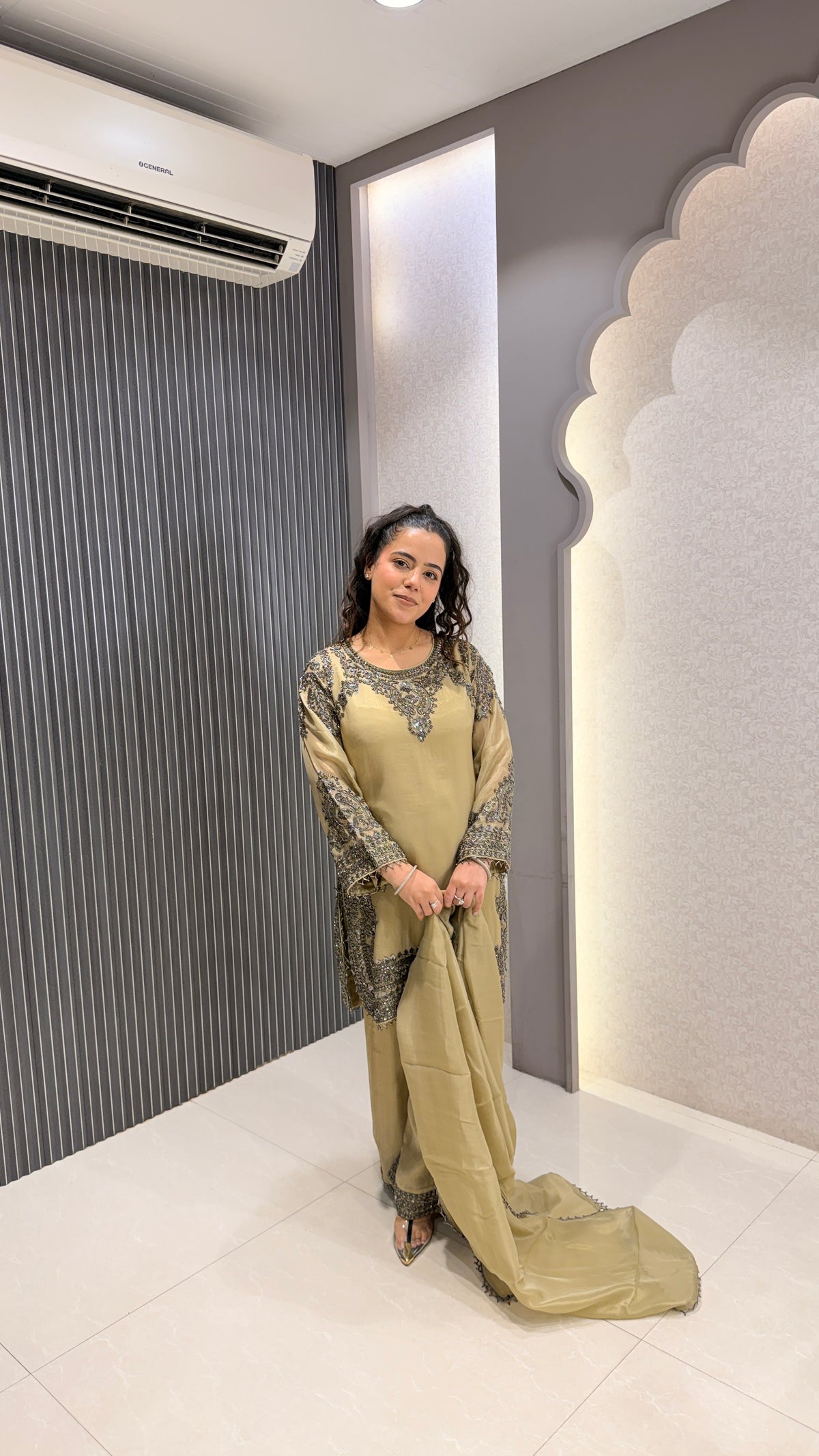 Handworked Shimmer Fabric Suit Set