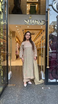 Designer Pakistani Georgette Suit Set with Sequin Shirt & Beads Work