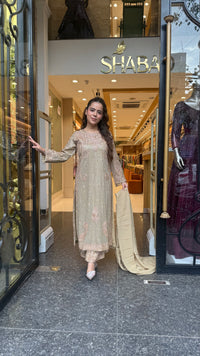 Designer Pakistani Georgette Suit Set with Sequin Shirt & Beads Work
