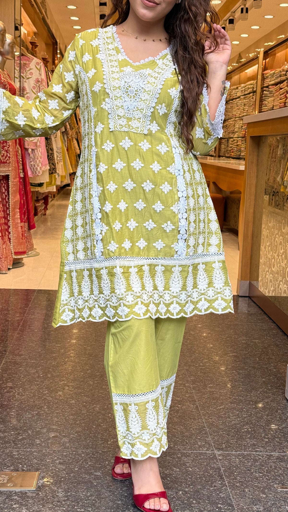 Mul Cotton Chikankari Co-Ord Set | Elegant Casual & Everyday Wear |