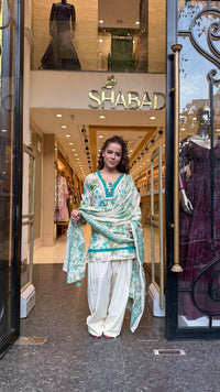 Budget-Friendly Cotton Farshi Salwar Suit Set with Floral Print & Lace Neckline