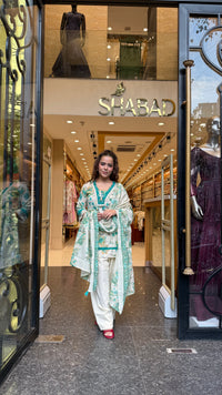 Budget-Friendly Cotton Farshi Salwar Suit Set with Floral Print & Lace Neckline