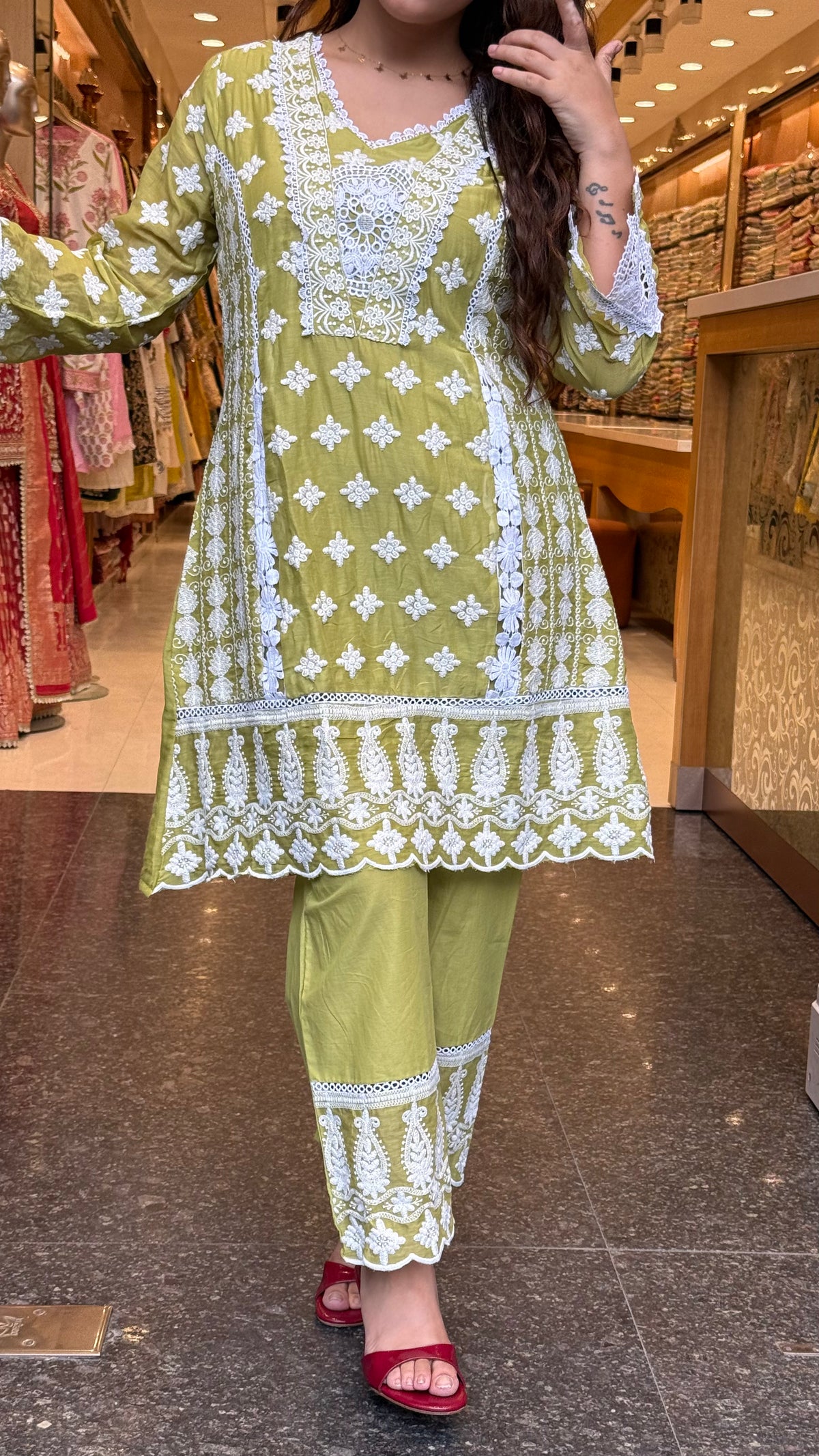 Mul Cotton Chikankari Co-Ord Set | Elegant Casual & Everyday Wear |