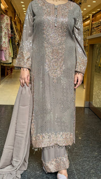 Luxury Pakistani Georgette Suit Set with Sequin & Beads Work