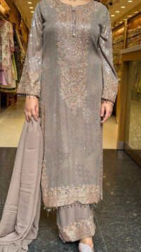 Luxury Pakistani Georgette Suit Set with Sequin & Beads Work