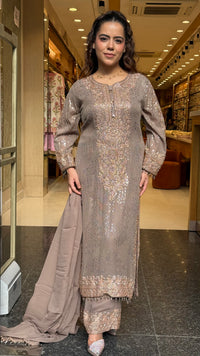 Luxury Pakistani Georgette Suit Set with Sequin & Beads Work