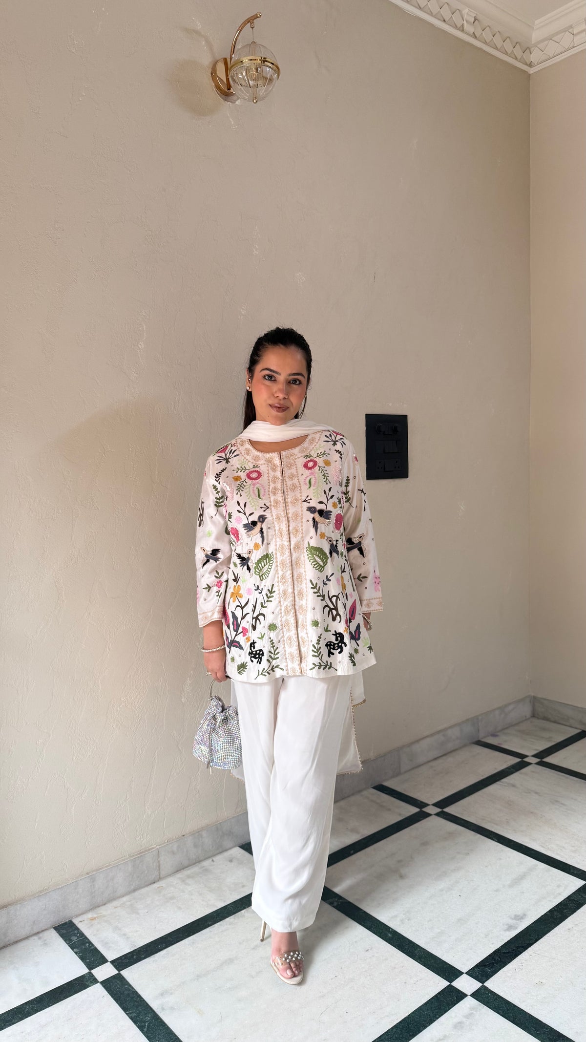 Elegant Thread Embroidery Suit Set