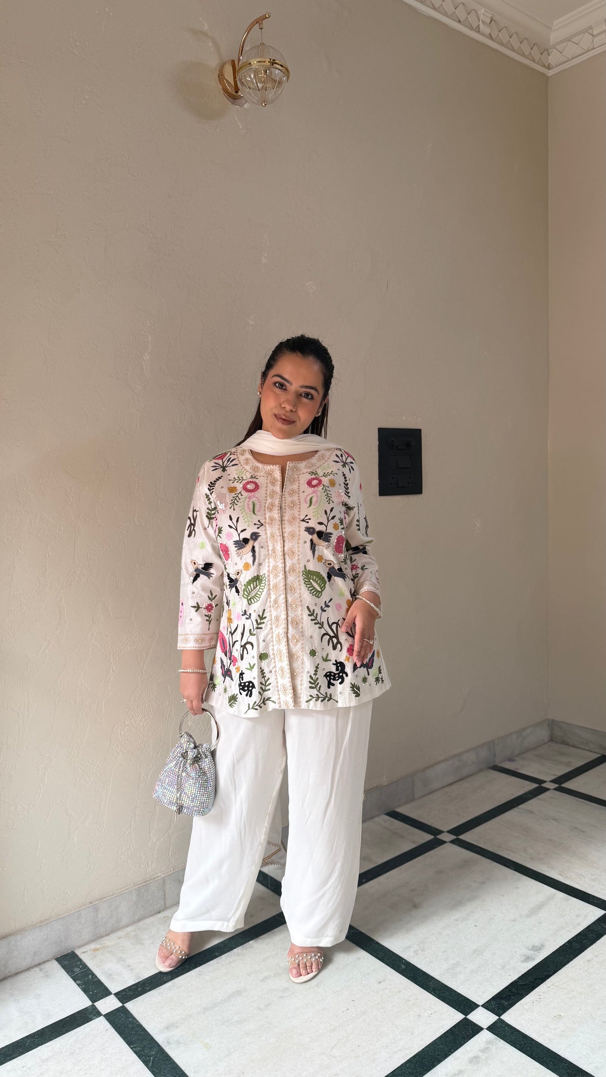 Elegant Thread Embroidery Suit Set