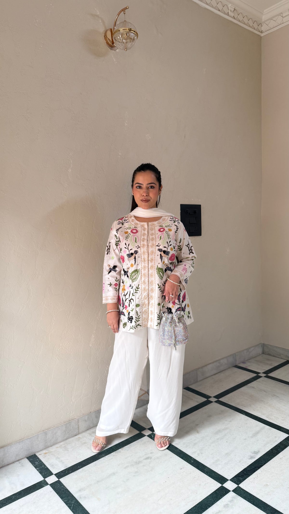 Elegant Thread Embroidery Suit Set