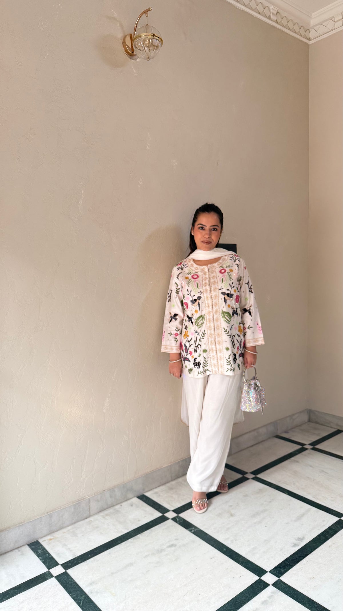 Elegant Thread Embroidery Suit Set