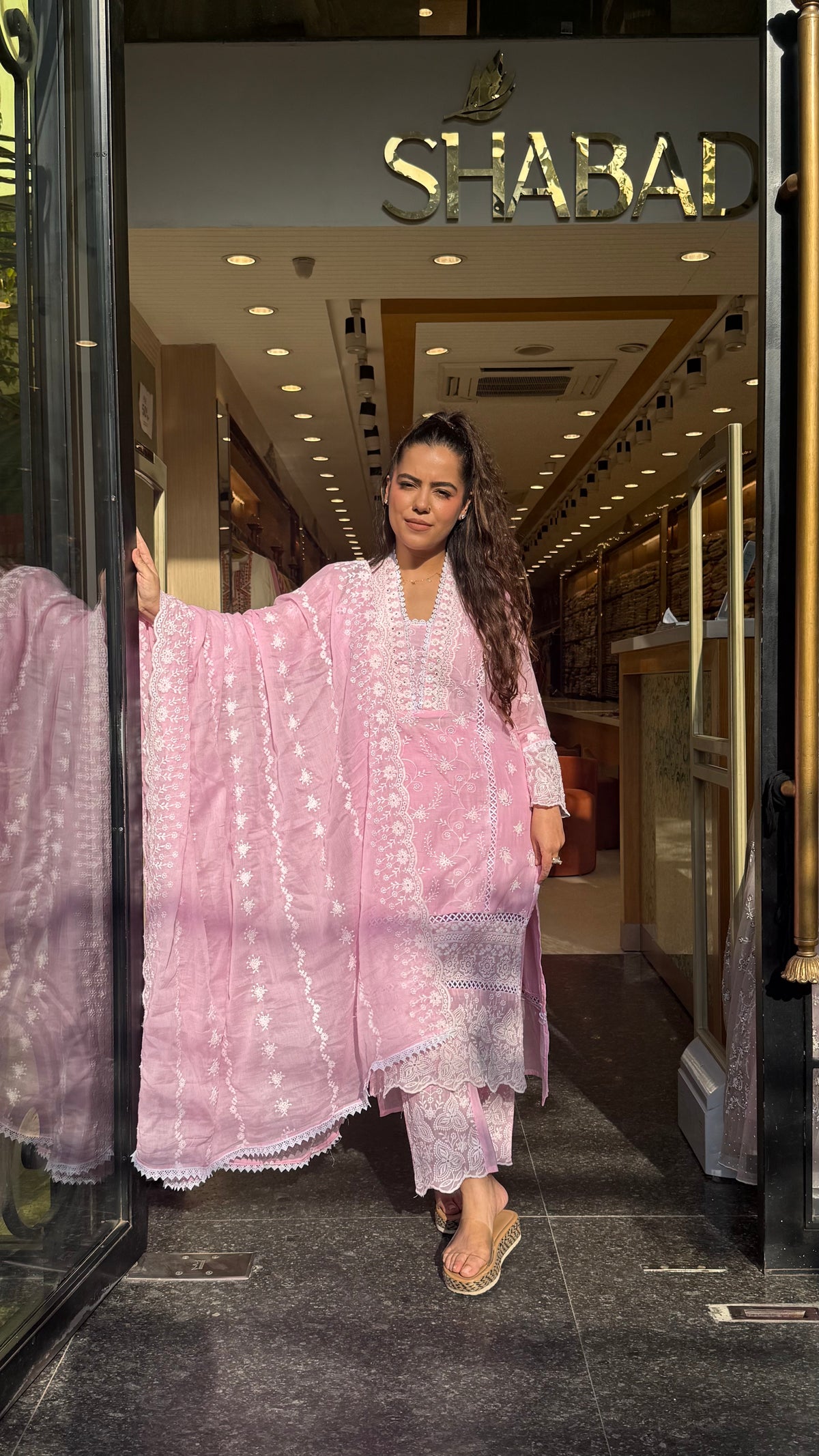 Budget-Friendly Chikankari Mul Cotton Suit Set