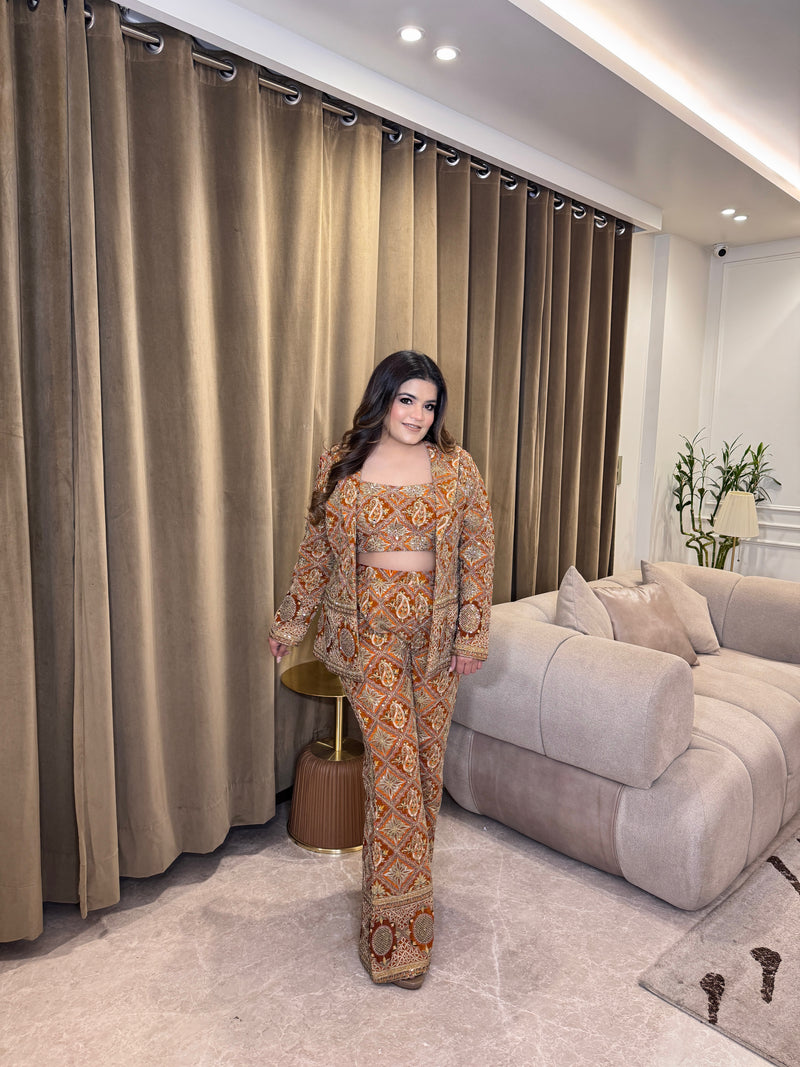 Indo-Western Jacket Set – Fusion of Tradition & Contemporary Style