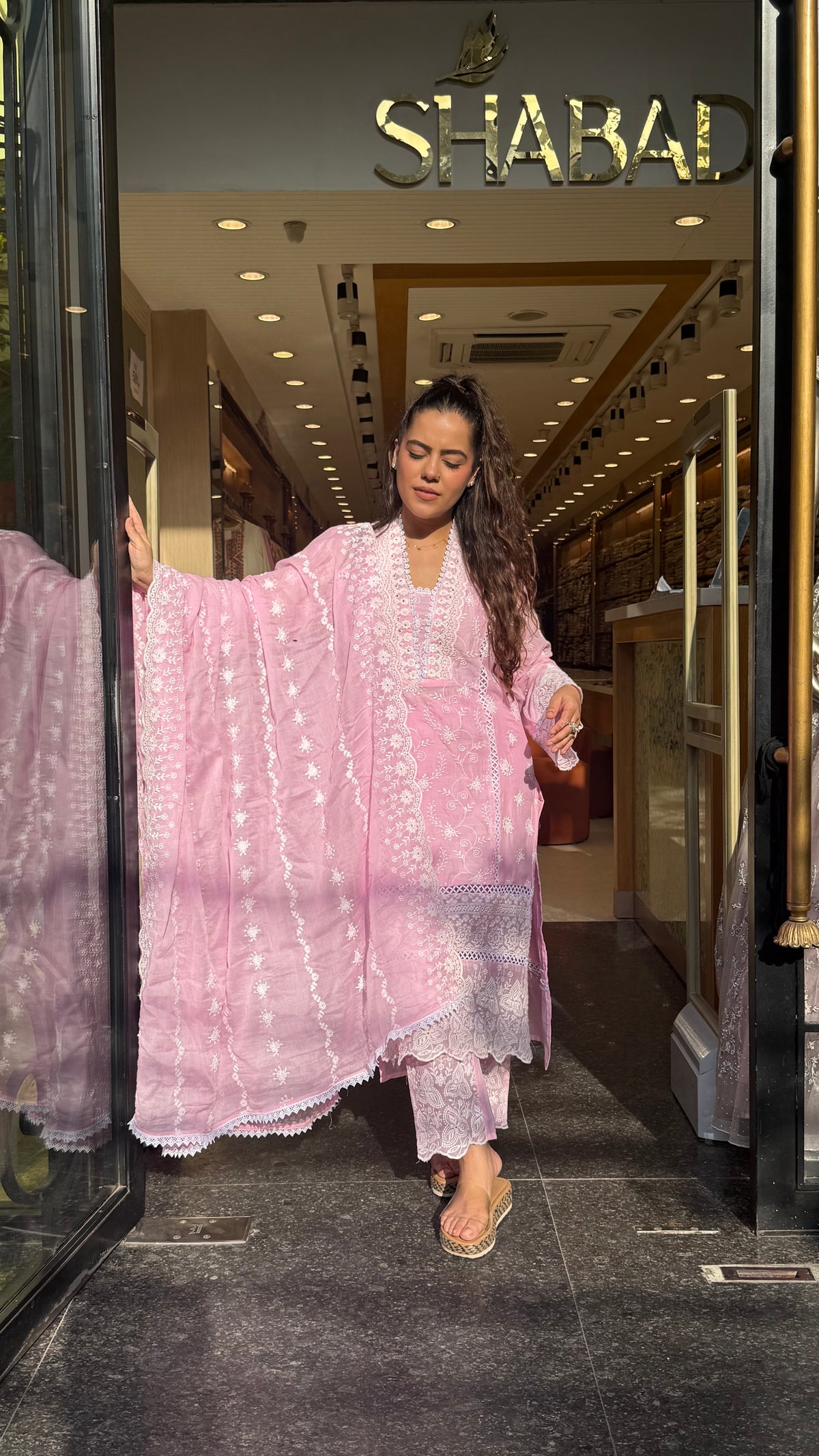 Budget-Friendly Chikankari Mul Cotton Suit Set