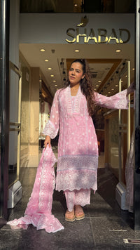 Budget-Friendly Chikankari Mul Cotton Suit Set