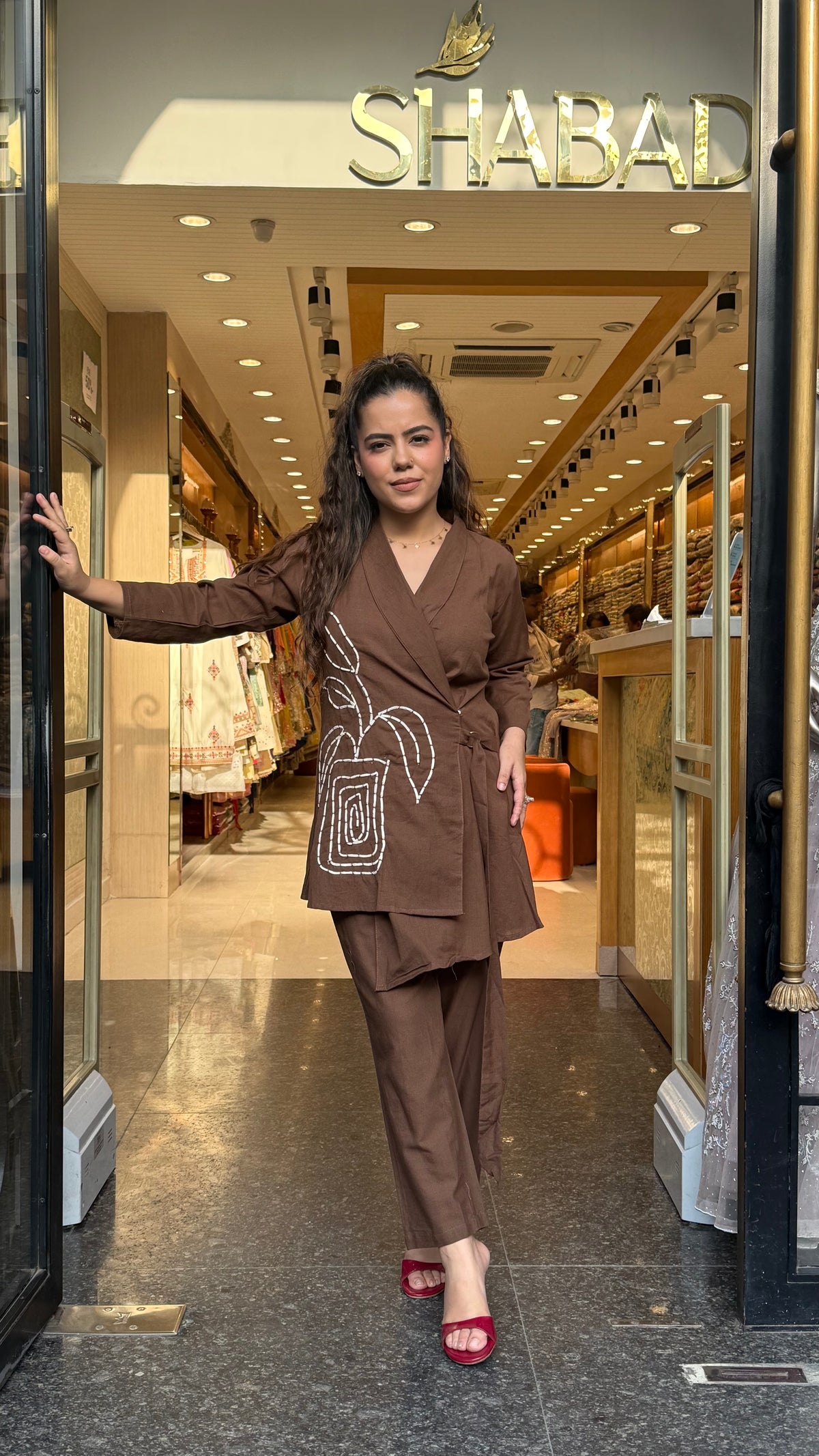 Linen Co-ord Set with Appliqué Work