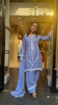 Budget-Friendly Cotton Suit Set with Crochet Work