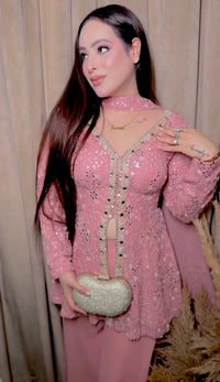 Thread Embroidery and Mirror Work detailing