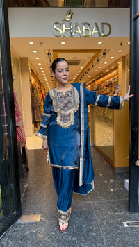Budget-Friendly Shimmer Tissue Fabric with Elegant Thread Embroidery Work