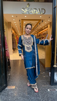 Budget-Friendly Shimmer Tissue Fabric with Elegant Thread Embroidery Work