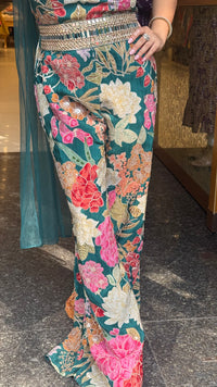 Digital Print Badla Work Jumpsuit