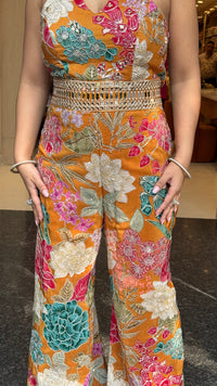 Digital Print Badla Work Jumpsuit