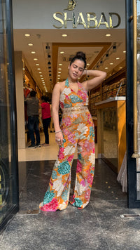 Digital Print Badla Work Jumpsuit