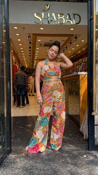 Digital Print Badla Work Jumpsuit