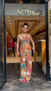 Digital Print Badla Work Jumpsuit