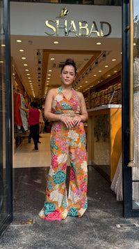 Digital Print Badla Work Jumpsuit