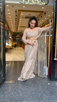 Premium Handwork Blouse with Designer Drape Saree Set | Festive & Wedding Collection