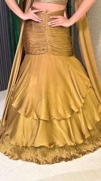 Satin lehenga Handwork Blouse