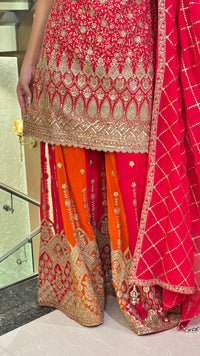 Zari Elegance: Georgette Suit Set with Intricate Detailing