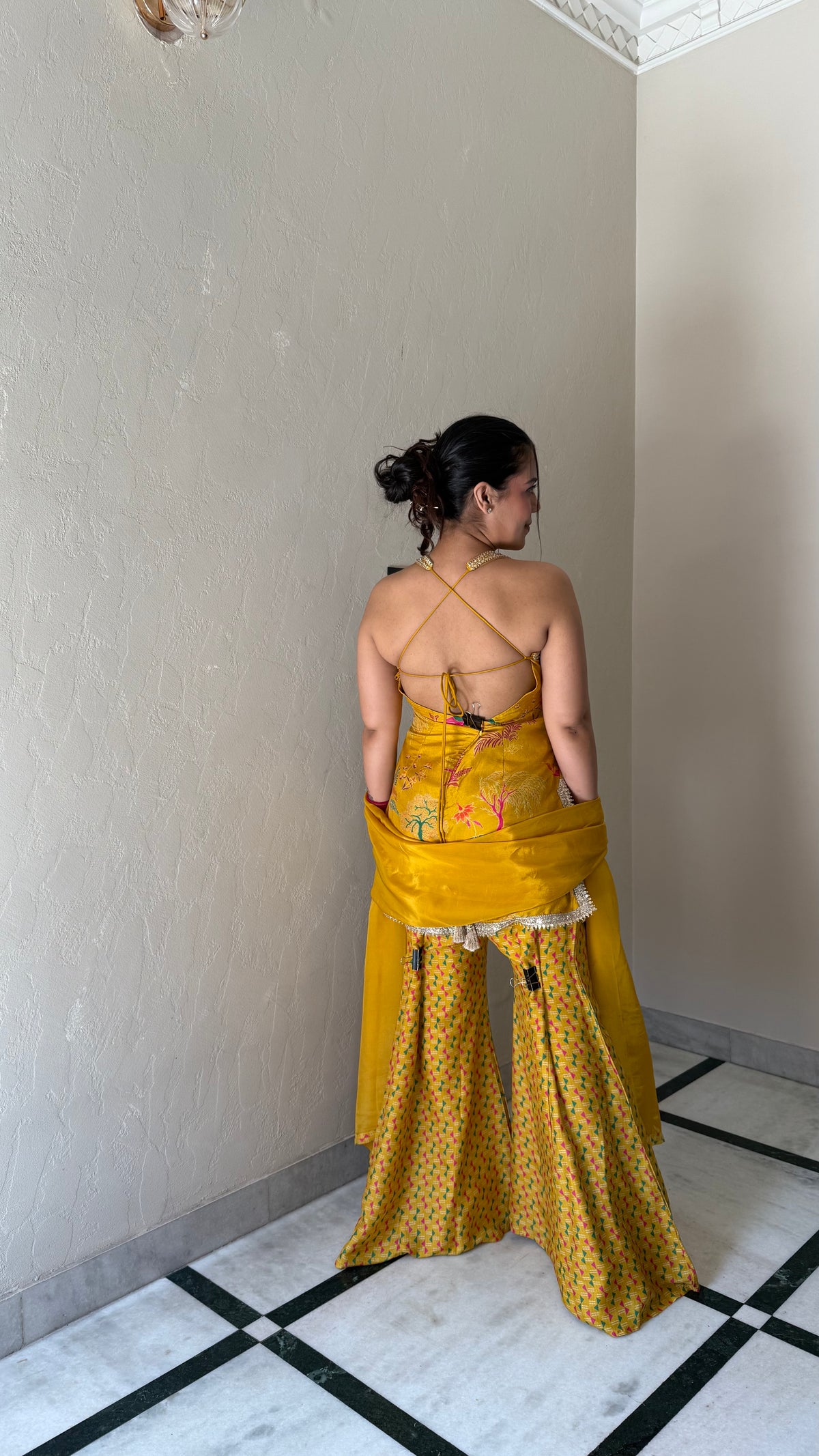 Printed Satin Silk Suit Set