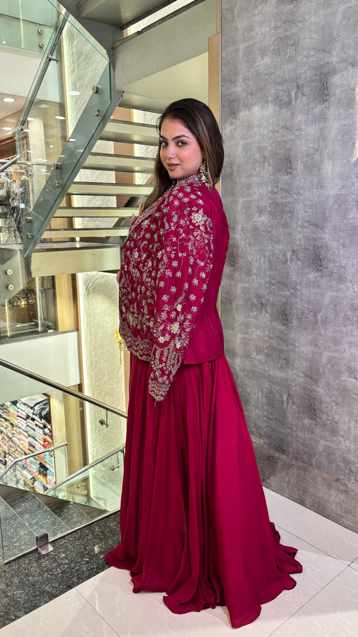 Handwork Jacket Lehenga Set