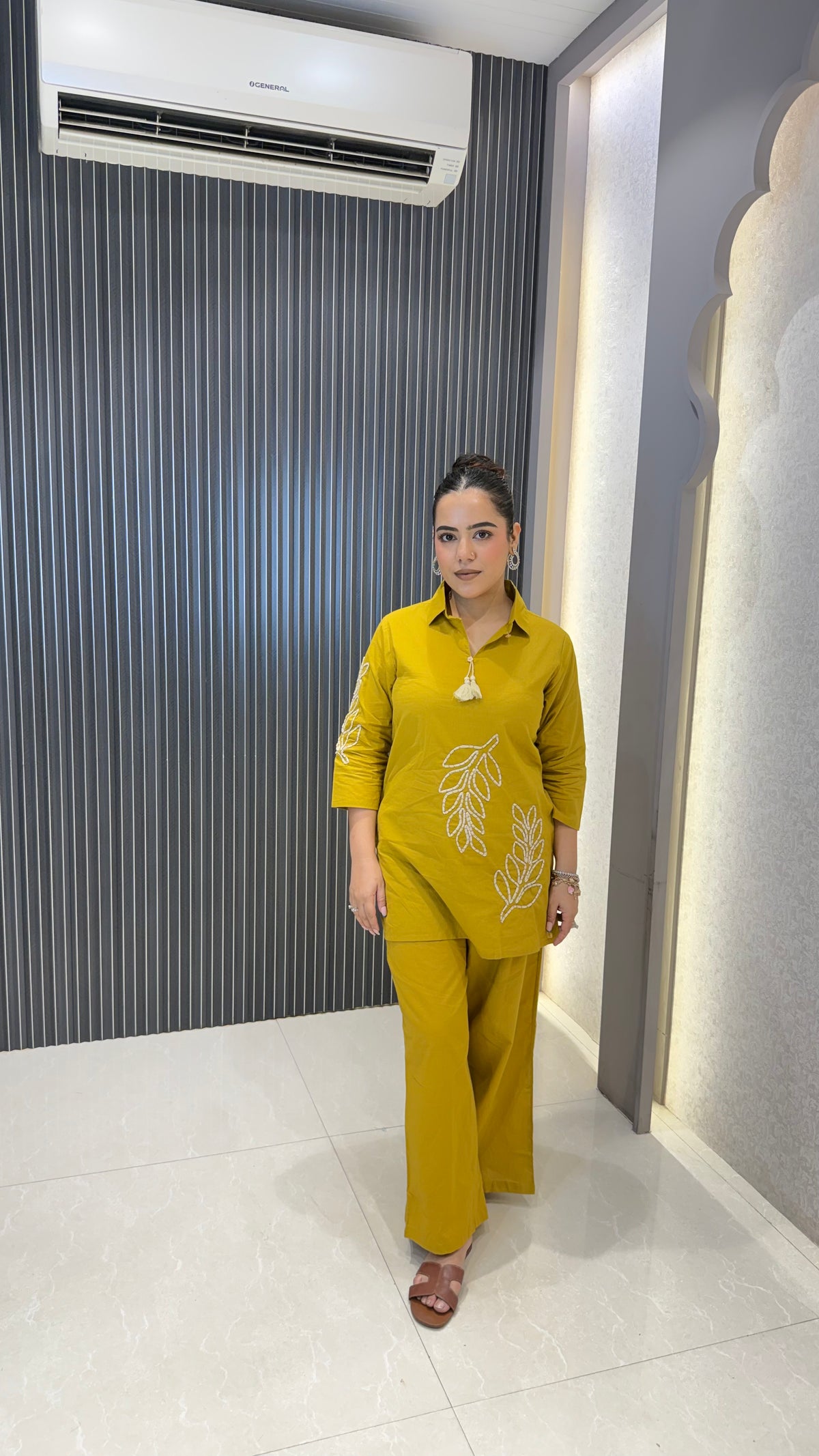 Cotton Co-ord Set with Dori Work