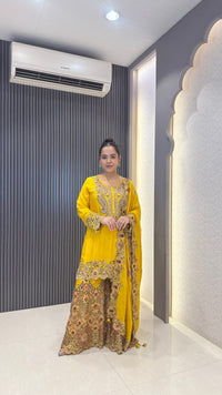 Kashmiri Thread Embroidery Suit Set | Chinon Fabric | Premium Ethnic Wear