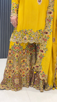 Kashmiri Thread Embroidery Suit Set | Chinon Fabric | Premium Ethnic Wear